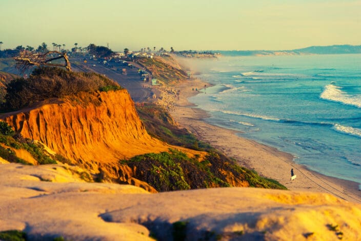 Encinitas, California cliff and ocean view