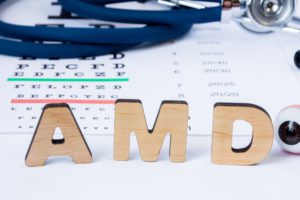 Wooden letters reading AMD