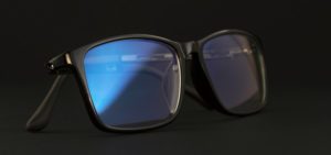 antireflective glasses on black background