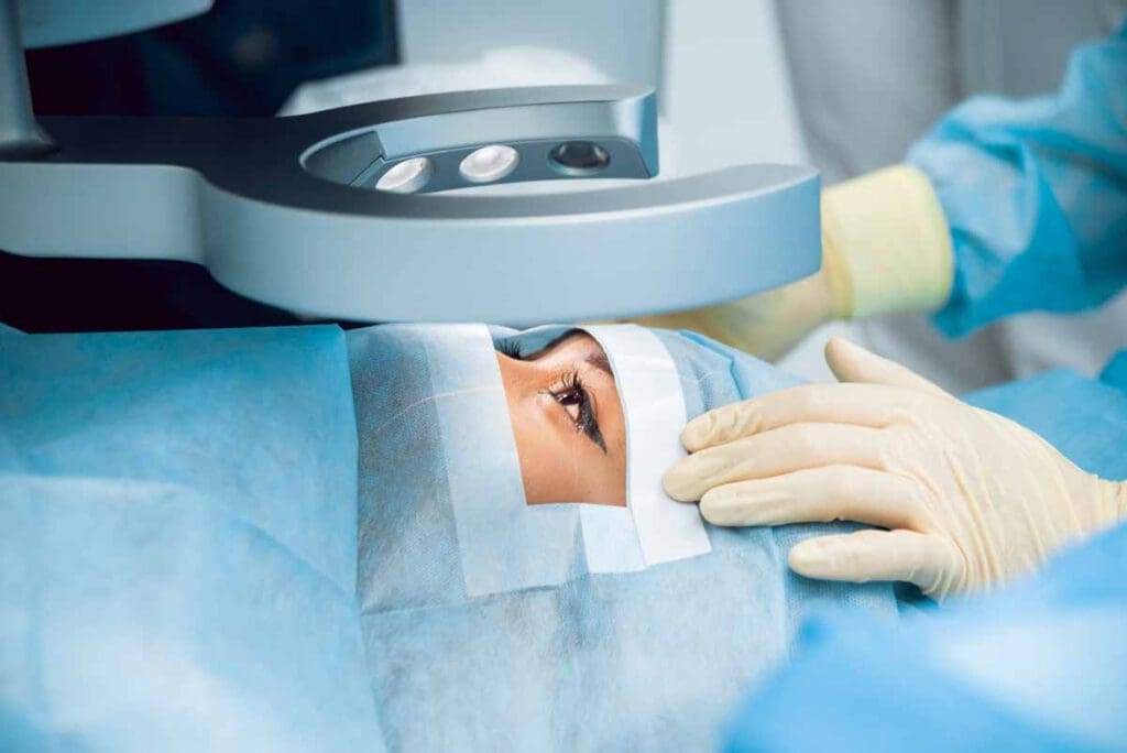 patient receiving cataract surgery