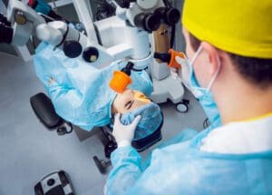 woman undergoing lasik procedure