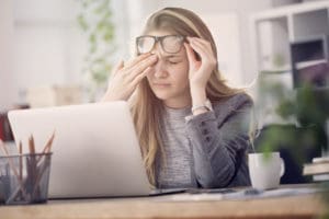 woman in front of laptop