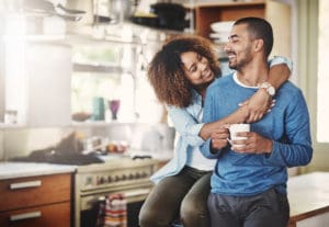young couple laughing
